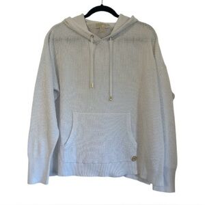 Michael Kors | White Waffle Knit Hooded Pullover Top | Size XL